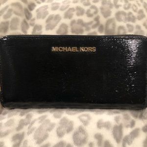 Michael Kors Black Patent Leather Wallet